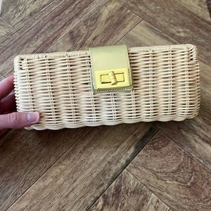 J.crew woven straw clutch